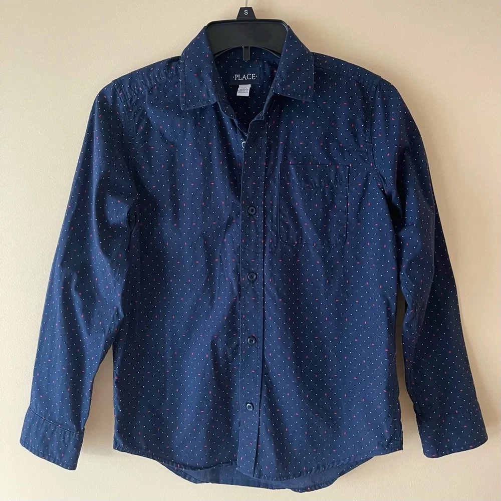 The Children’s Place Boys Long Sleeve Button Up Shirt, Size L(10/12)